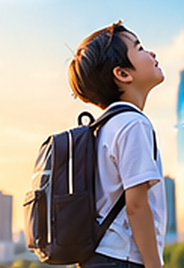 未来を見上げる男の子